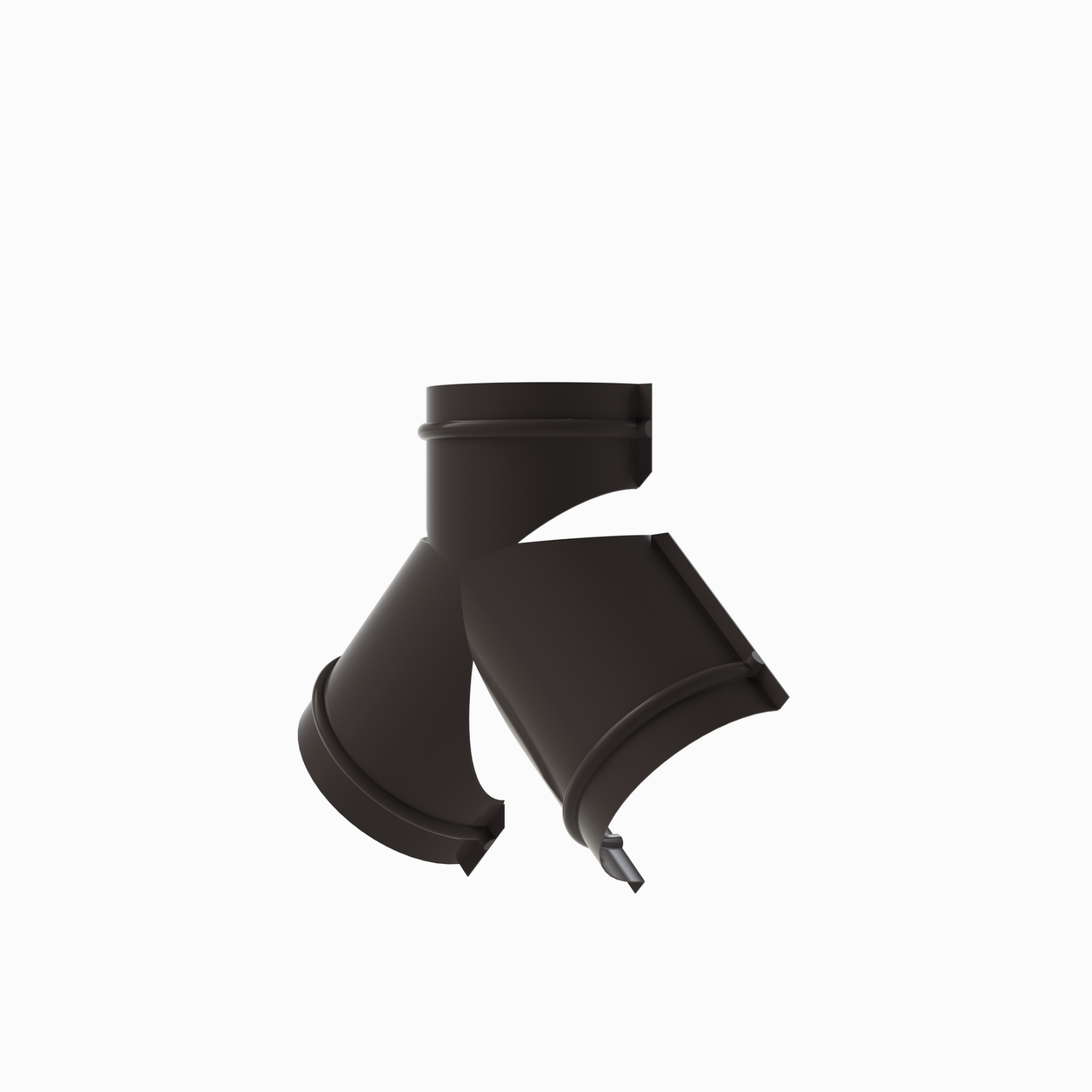 Тройник для круглого конька RAL 8019, 